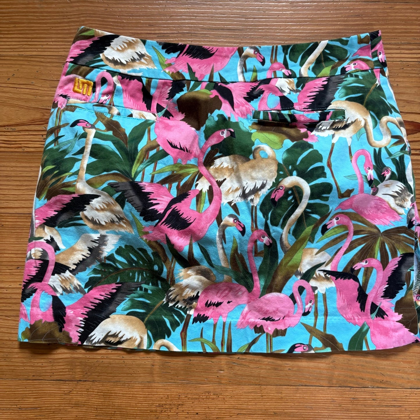 LoudMouth flamingo foliage womens golf skirt SIZE 6