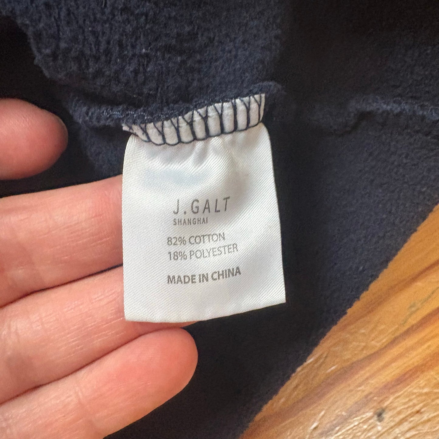 John Galt dark navy blue white striped crew cropped sweatshirt SIZE OS