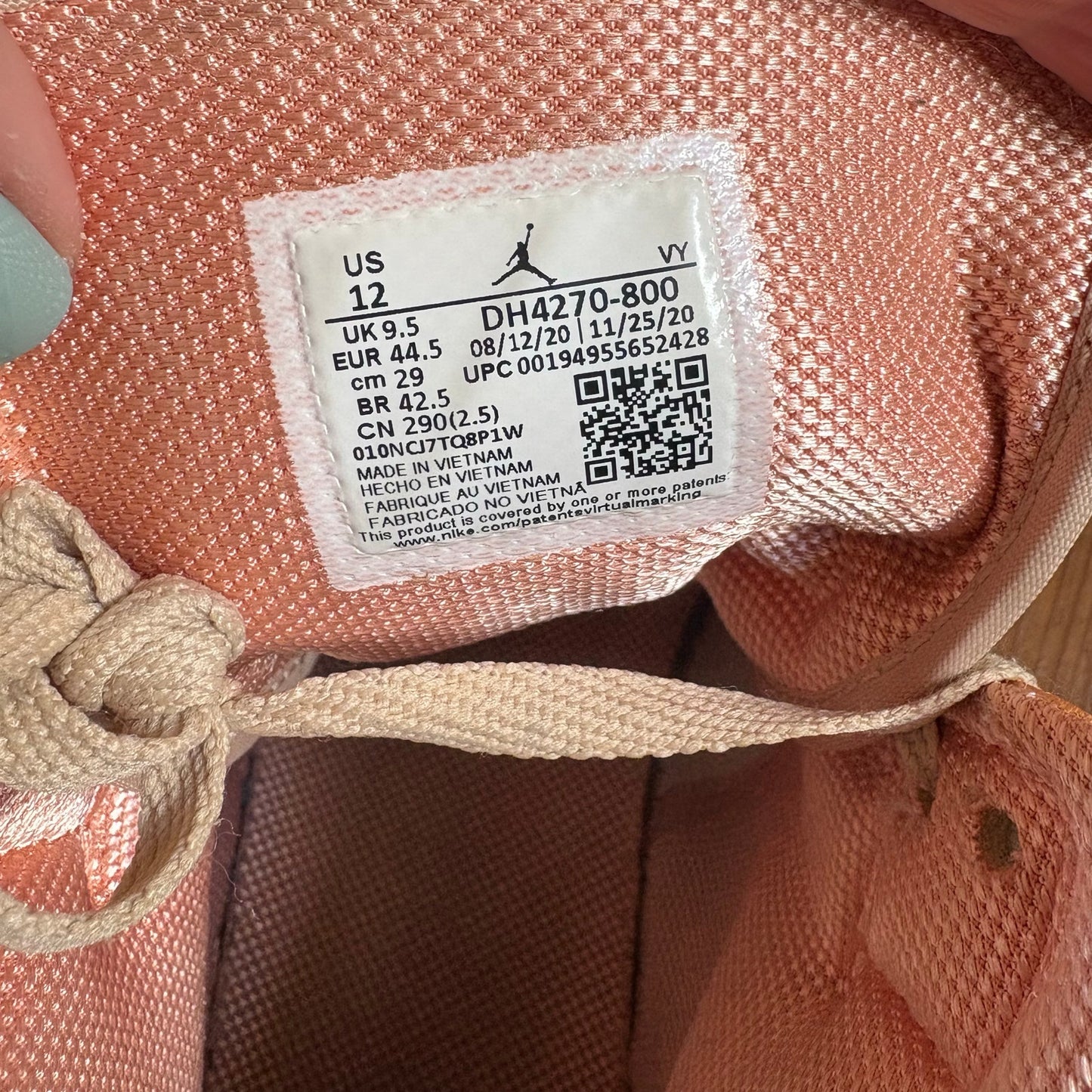 Nike Air Jordan Mid beige orange high top lace womens sneakers SIZE 12