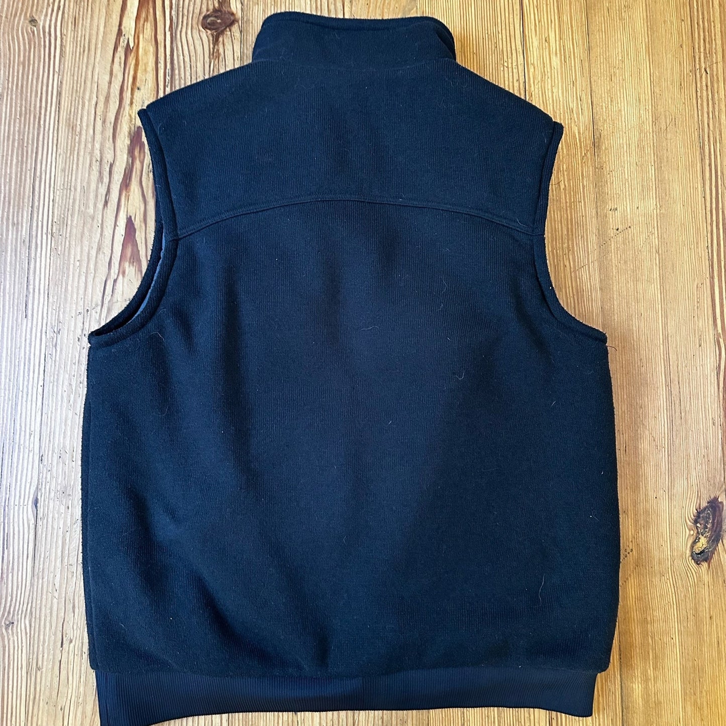 Patagonia mens black sweater full zip vest SIZE L