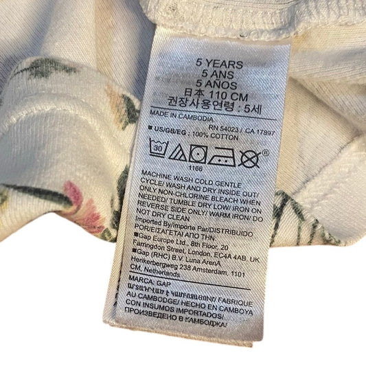 Gap white floral organic cotton long sleeve pant pajama set SIZE 5