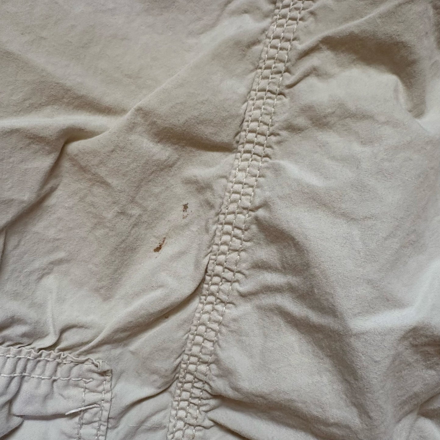 Urban Outfitters cream y2k elastic waist zipper womens cargo pants SIZE M