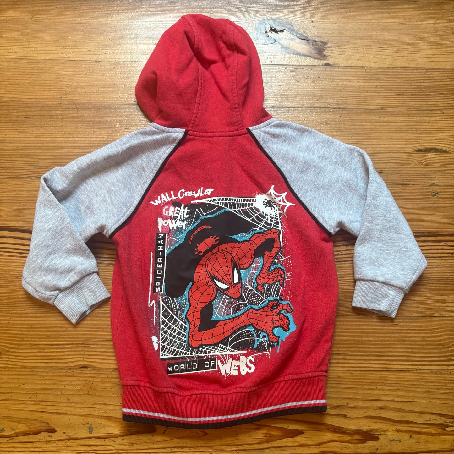 Marvel Spiderman full zip hooded graphic boys sweatshirt SIZE 6