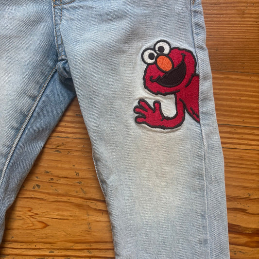 Gap Sesame Street Elmo Cookie Monster light wash slim toddler jeans SIZE 2T