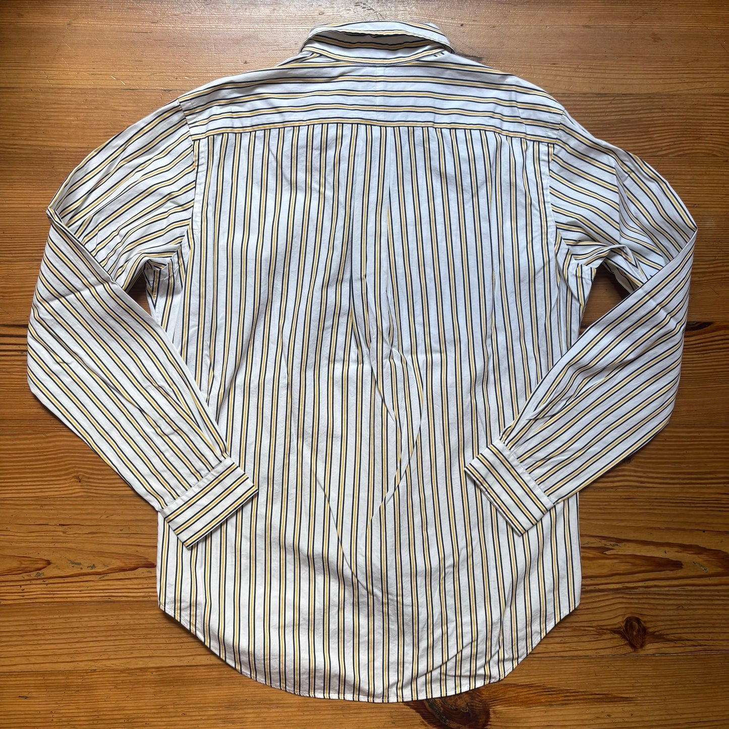 Ralph Lauren white yellow striped classic fit long sleeve dress shirt SIZE M