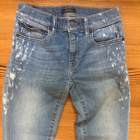 Polo Ralph Lauren medium wash splatter bleach skinny womens jeans SIZE 26