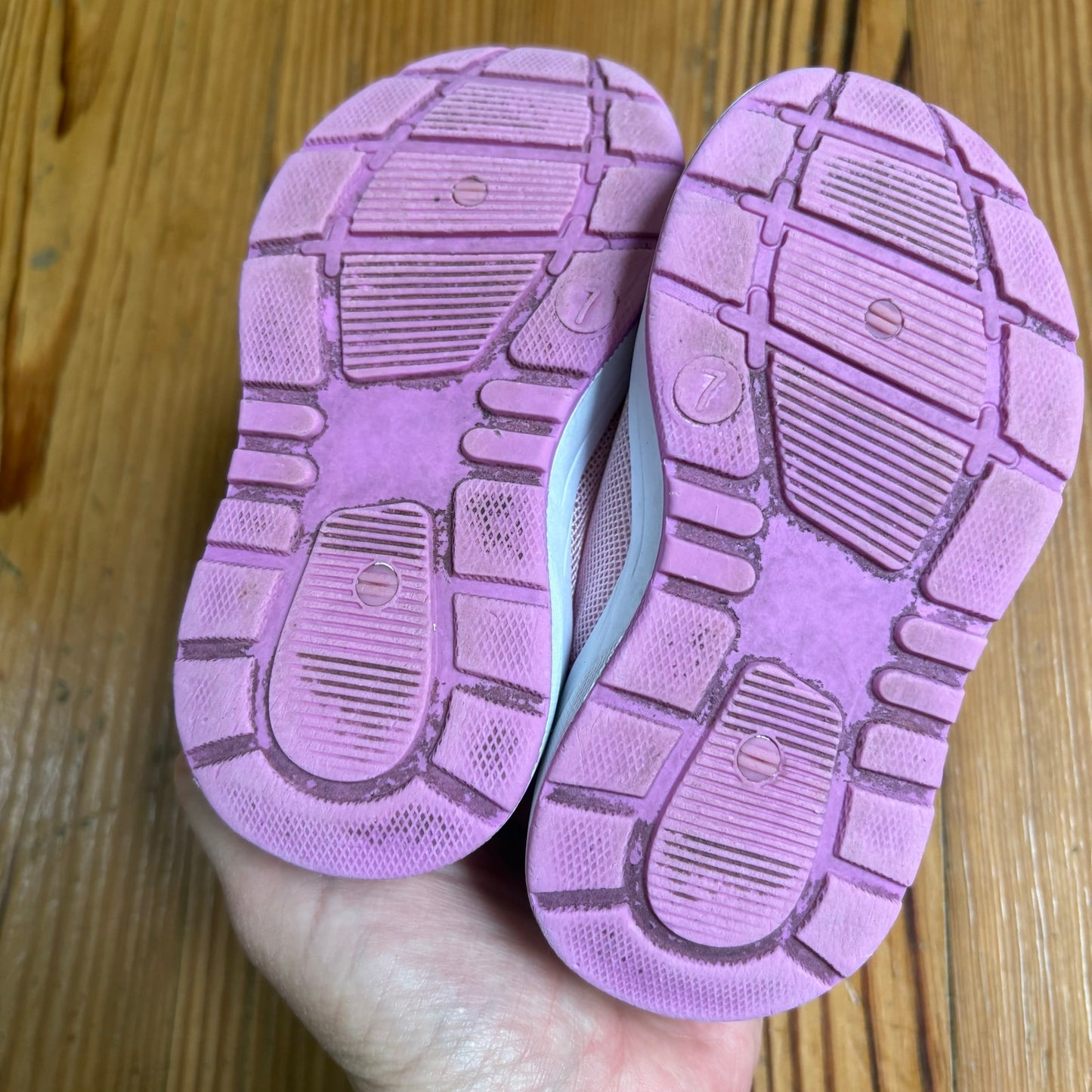 Stride Rite purple pink slip on elastic laces toddler sneakers SIZE 7M
