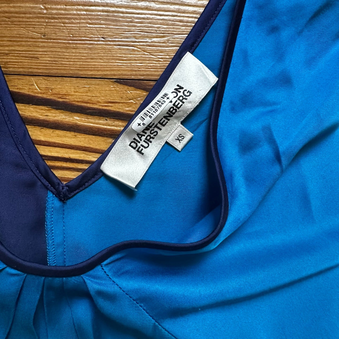 Diane von Furstenberg blue two toned silk maxi dress SIZE XS