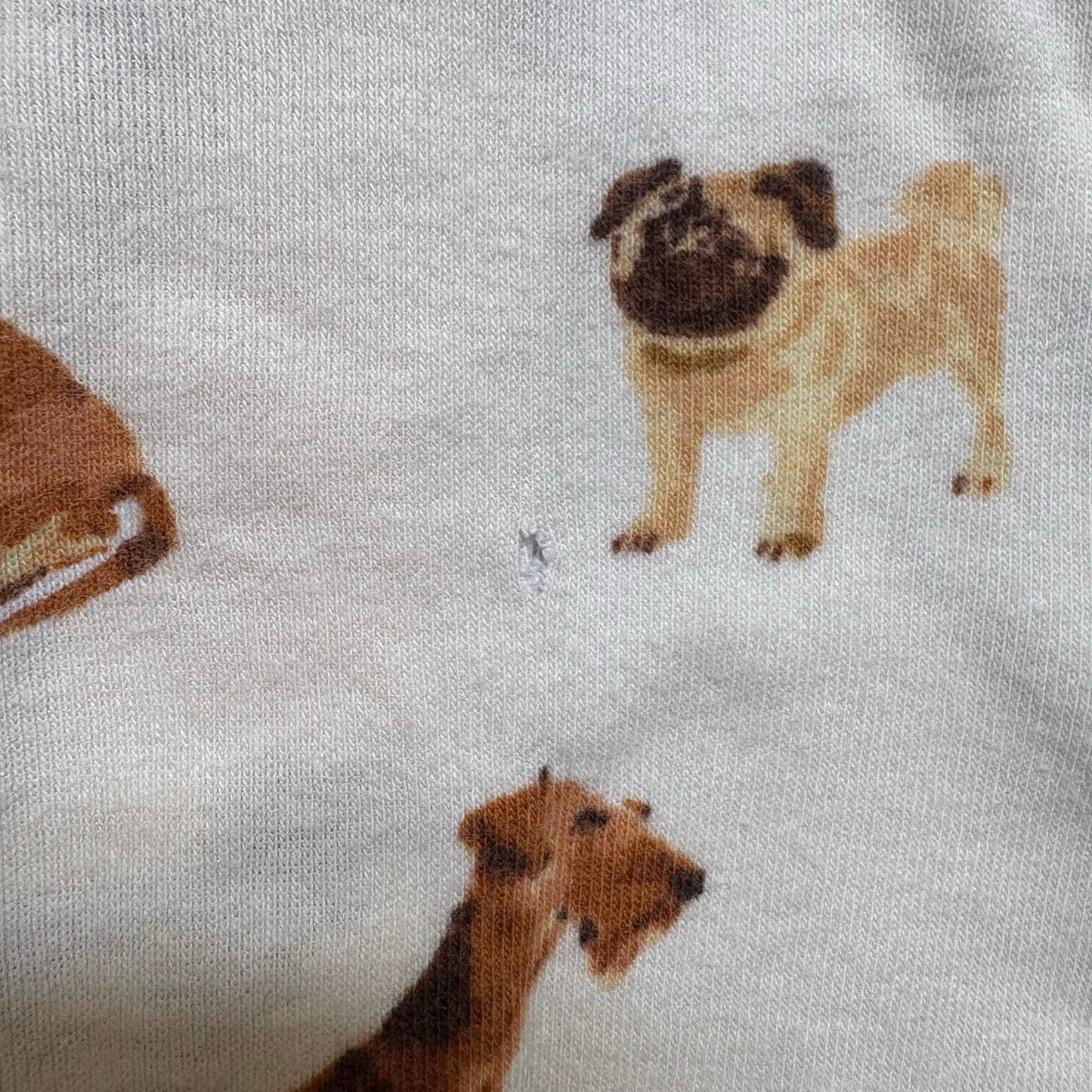 MilkBarn cream dog graphic full zip organic sleeper one piece SIZE 12-18M