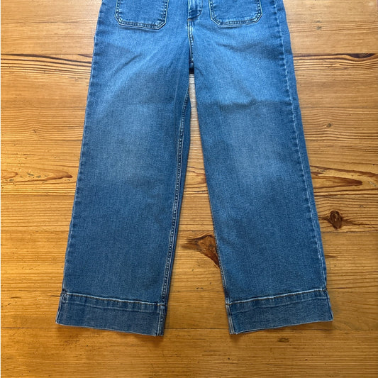 Bagatelle medium wash wide leg high rise cropped pocket front jeans SIZE 29
