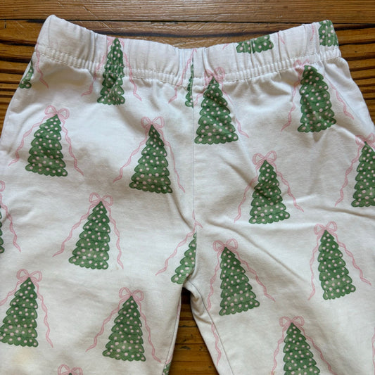 Cecil and Lou white holiday Christmas tree ruffle bottom pajama pants SIZE 3T