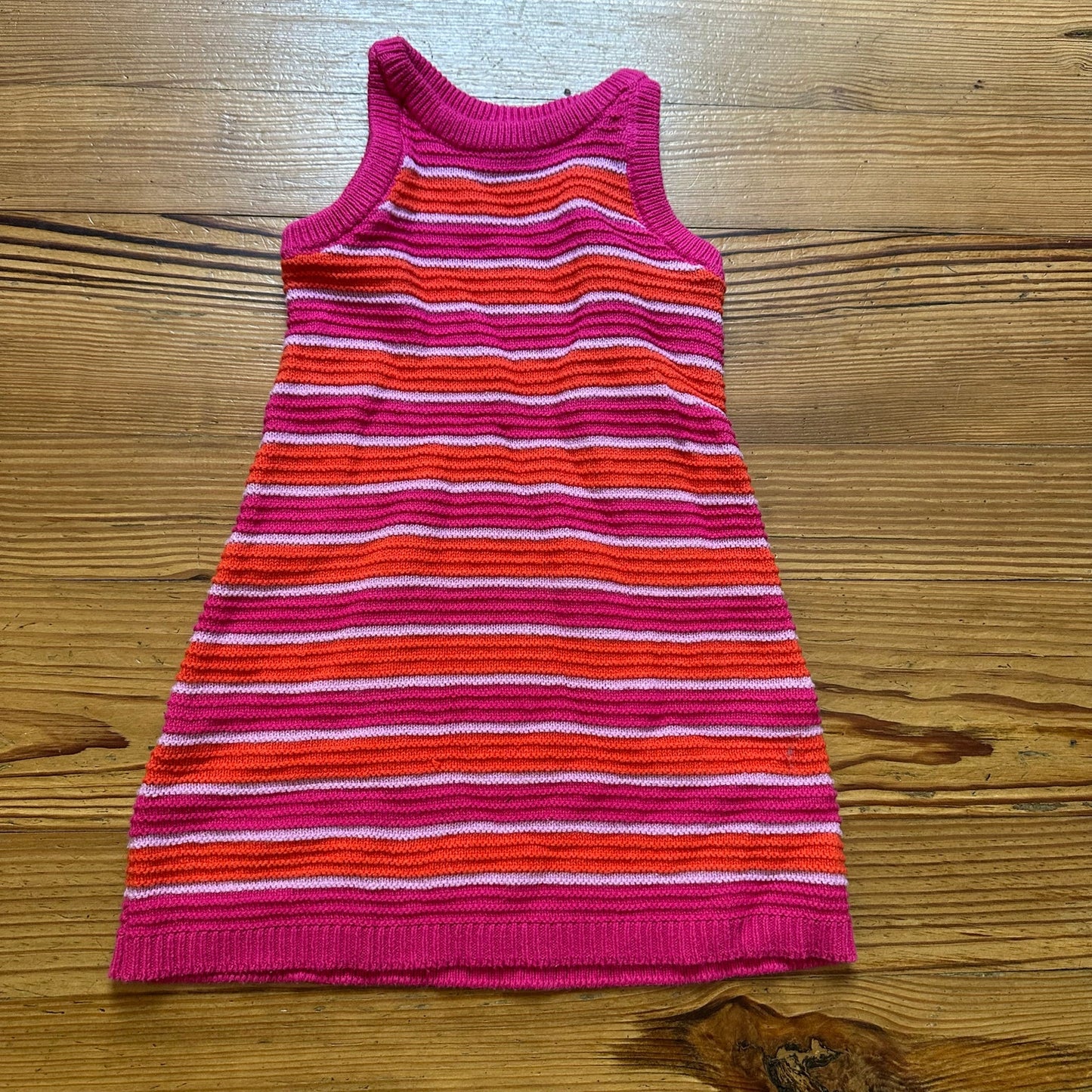 Carter's pink orange striped knit tank dress SIZE 4