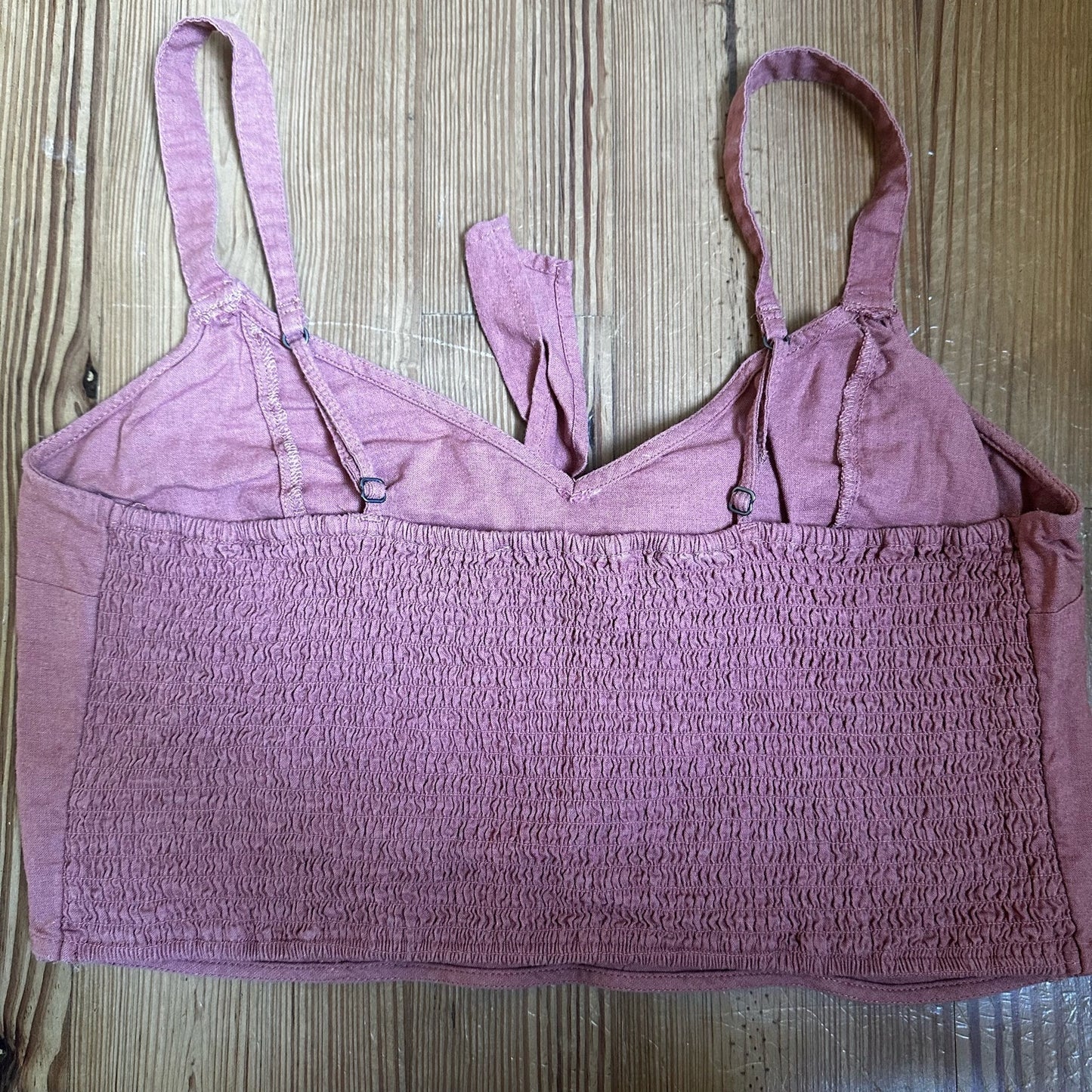 Abercrombie & Fitch brown linen cropped tank SIZE XL