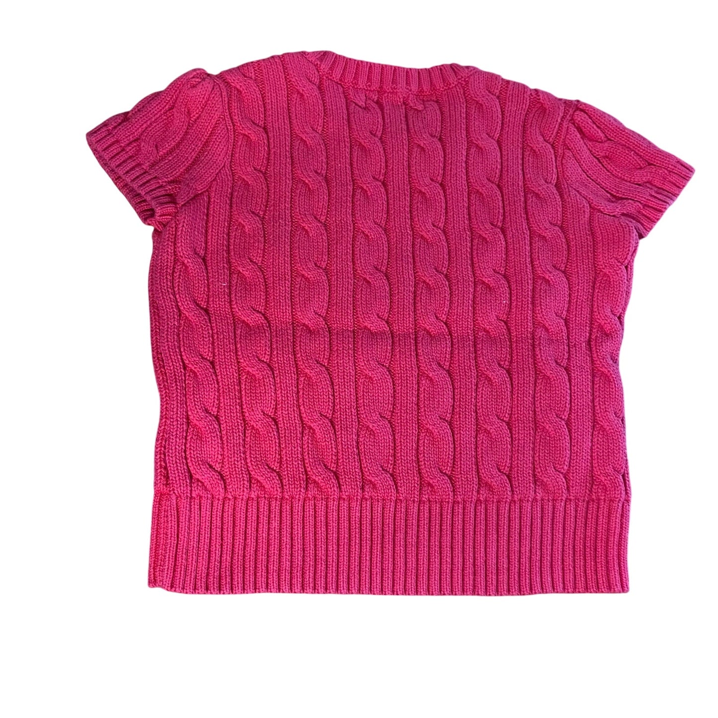 Polo Ralph Lauren pink cable knit short sleeve sweater SIZE 18M