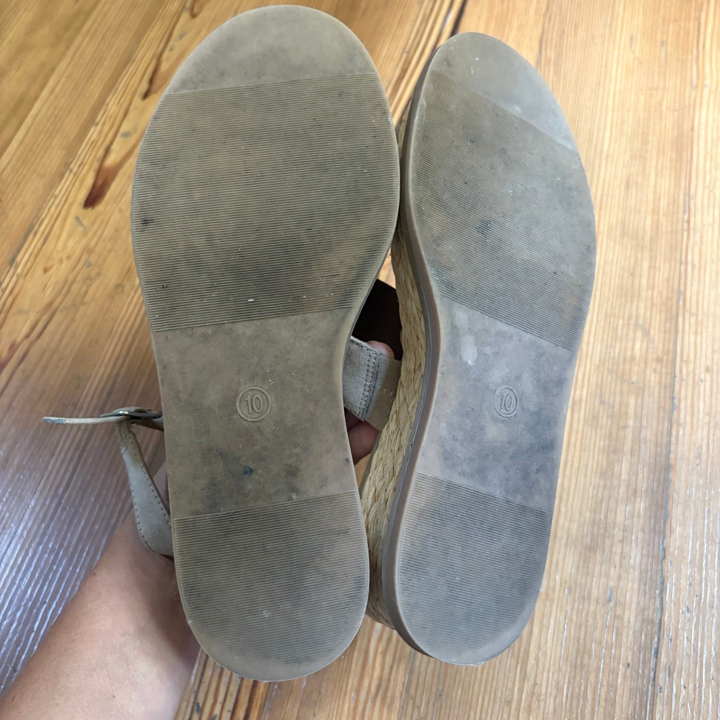 Universal Thread cream espadrille platform double strap sandals SIZE 10