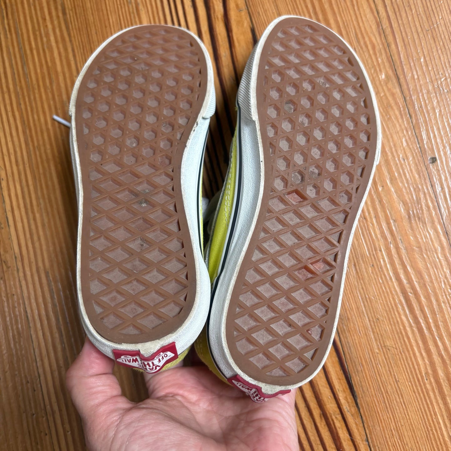 VANS yellow suede white classic tie lace kids sneakers SIZE 1
