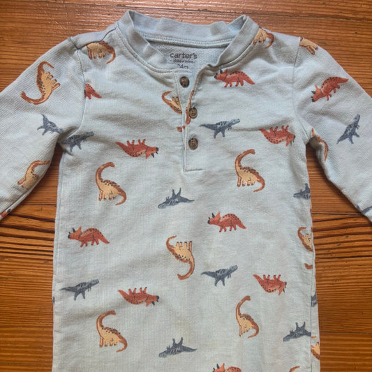 Carter's light blue dinosaur long sleeve pants boys one piece SIZE 24M