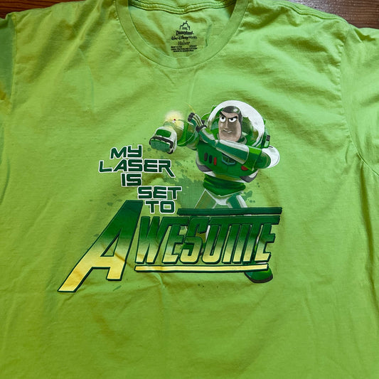 Disney Toy Story Buzz Lightyear graphic green short sleeve shirt SIZE 2XL