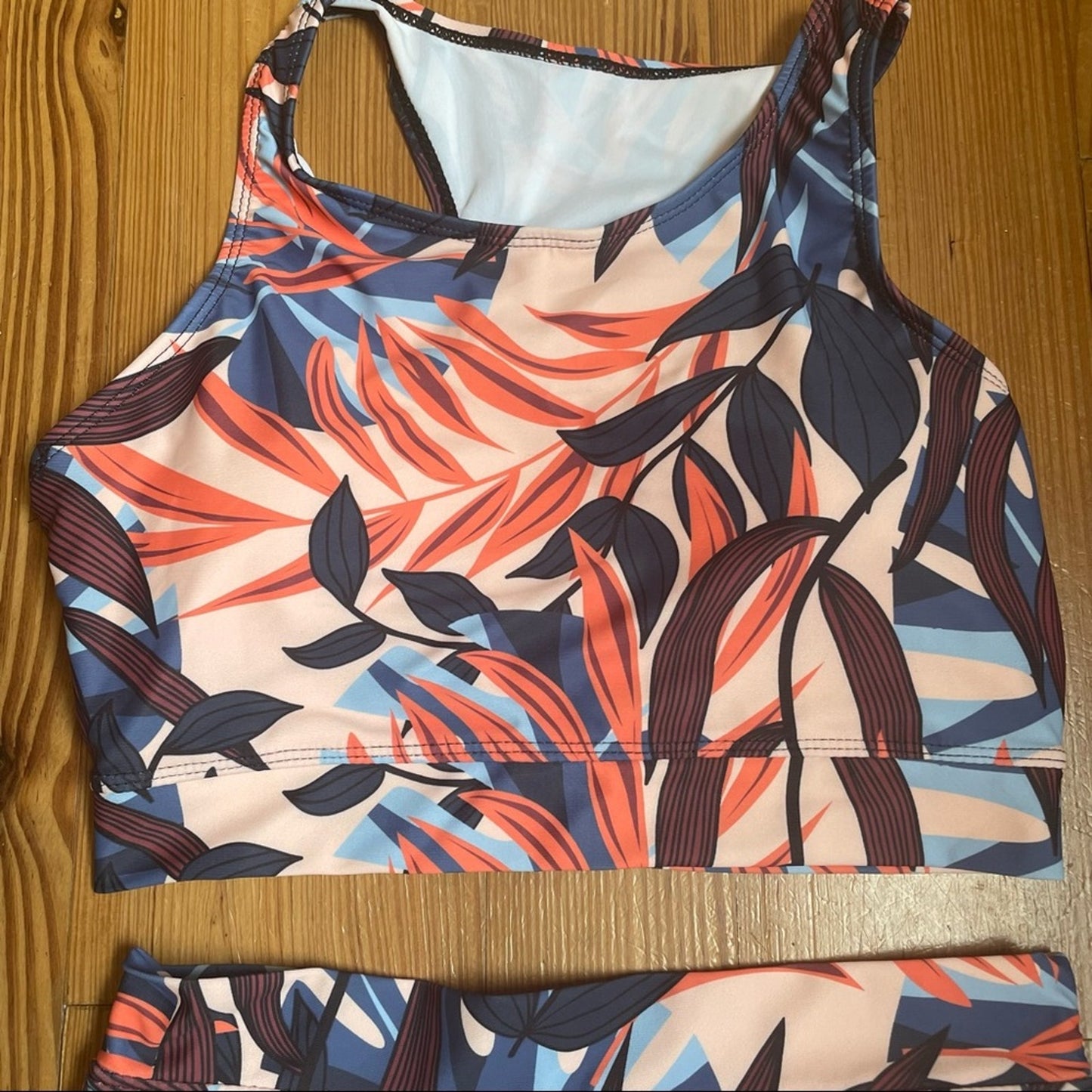 NWOT SHEIN Floral racer back high rise bikini SIZE S