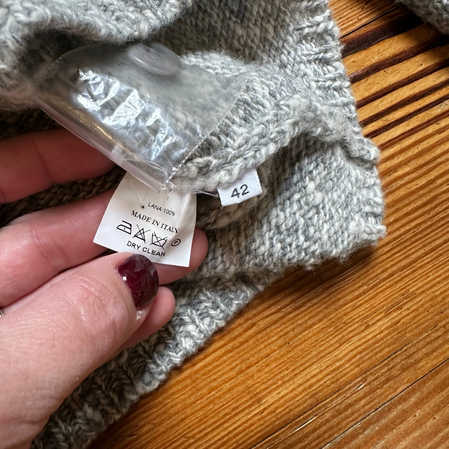 Amina Rubinacci light gray collar cardigan sweater SIZE 42/S