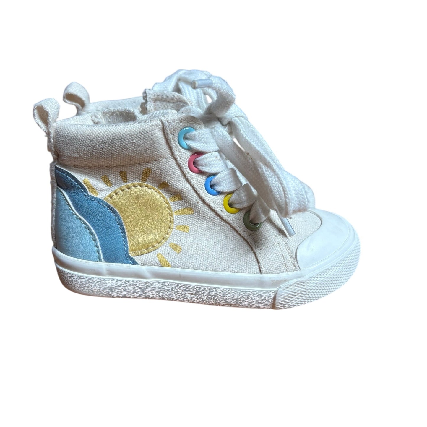 Cat & Jack white rainbow sunshine high top sneakers SIZE 5