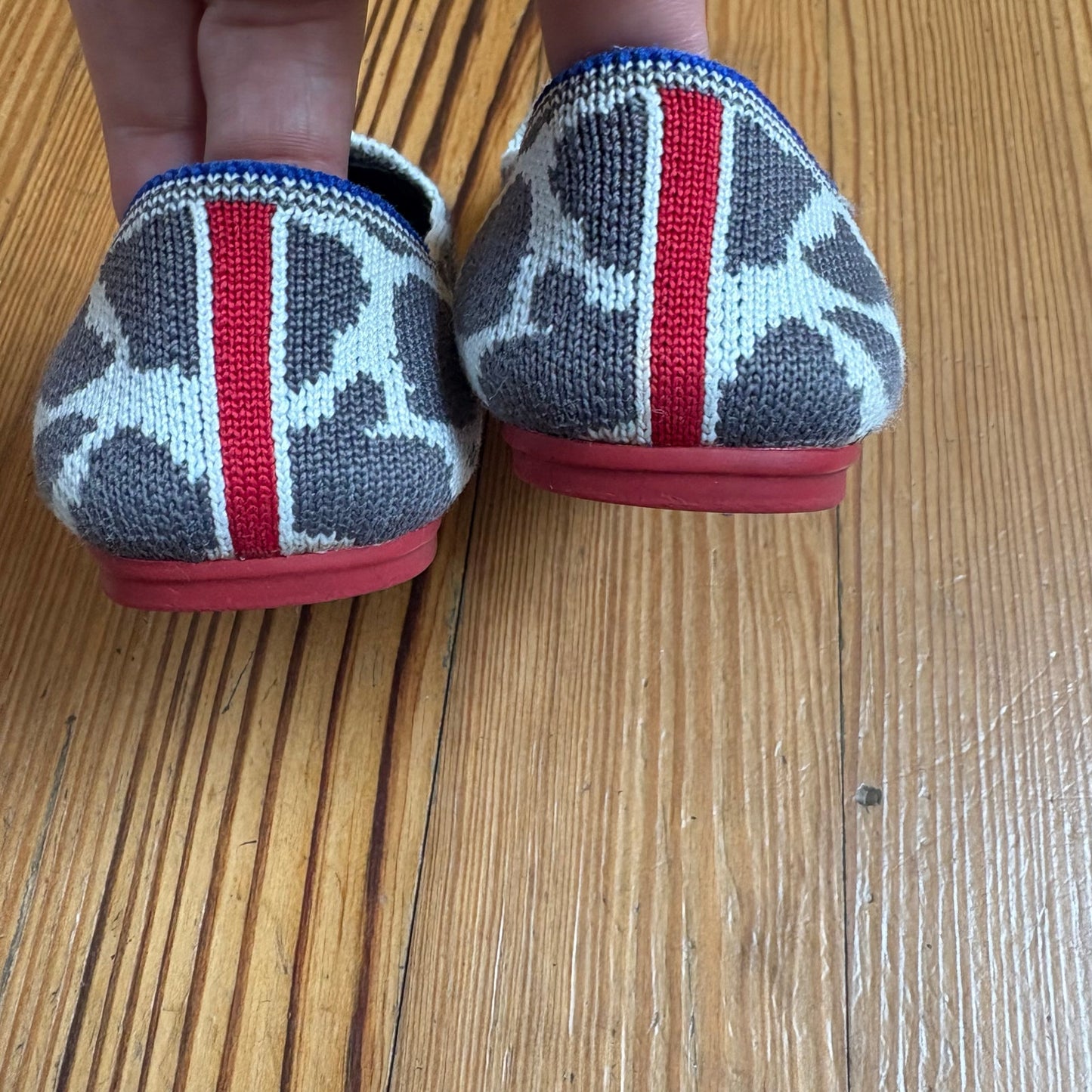 ROTHY'S gray white animal print slip on toddler flats SIZE 12