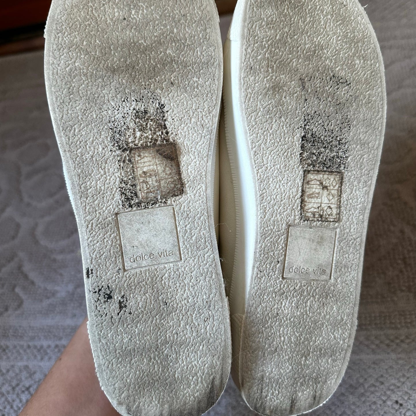 Dolce Vita Zaga mixed media white leather low top sneakers SIZE 7.5