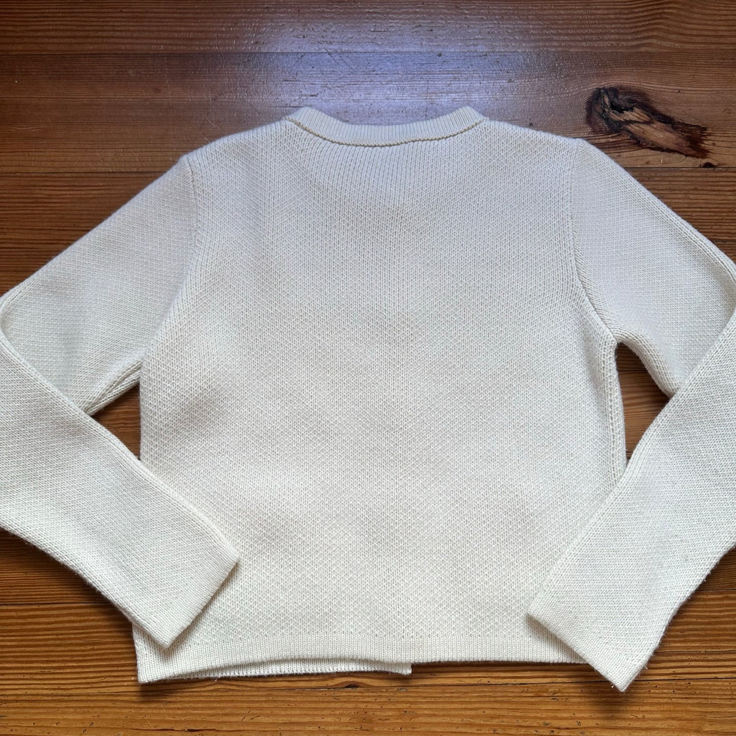 Zara cream knit gold button cardigan sweater SIZE L