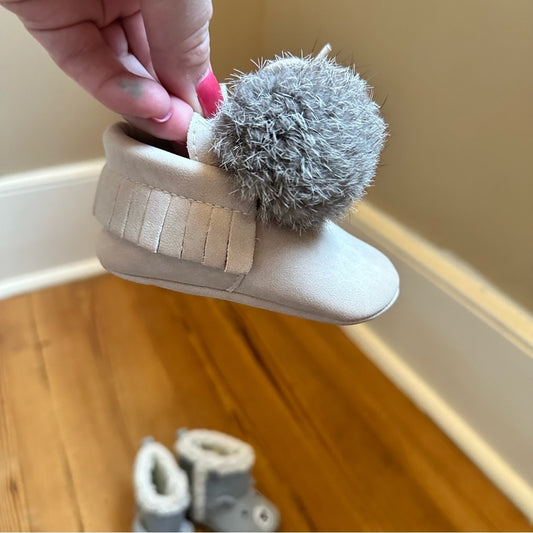 Winter crib shoes animal mocassins SET of 3 SIZE 6-12M