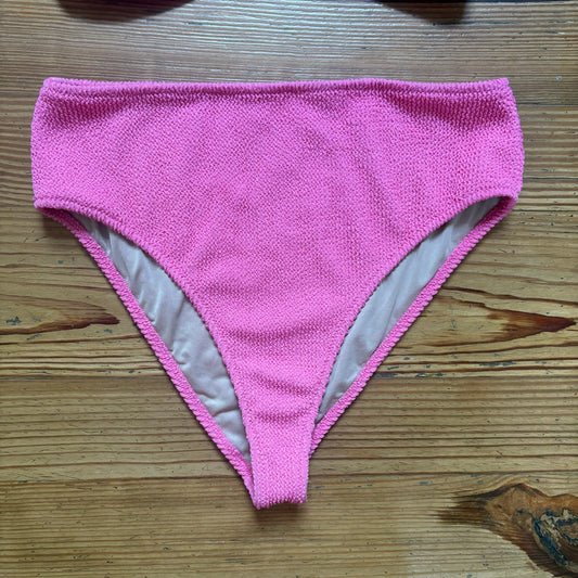 Shade & Shore bright pink strapless high waisted 2 piece swim suit SIZE M