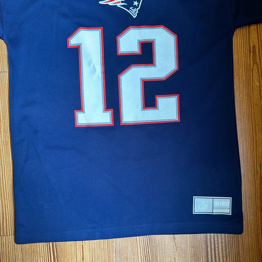 NFL Patriots Brady 12 youth short sleeve jersey SIZE XL