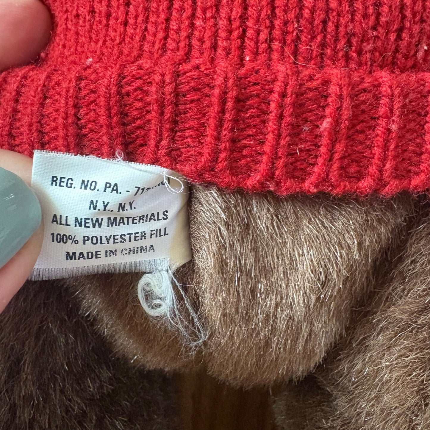 Ralph Lauren 00's dark brown red knit sweater bear plush