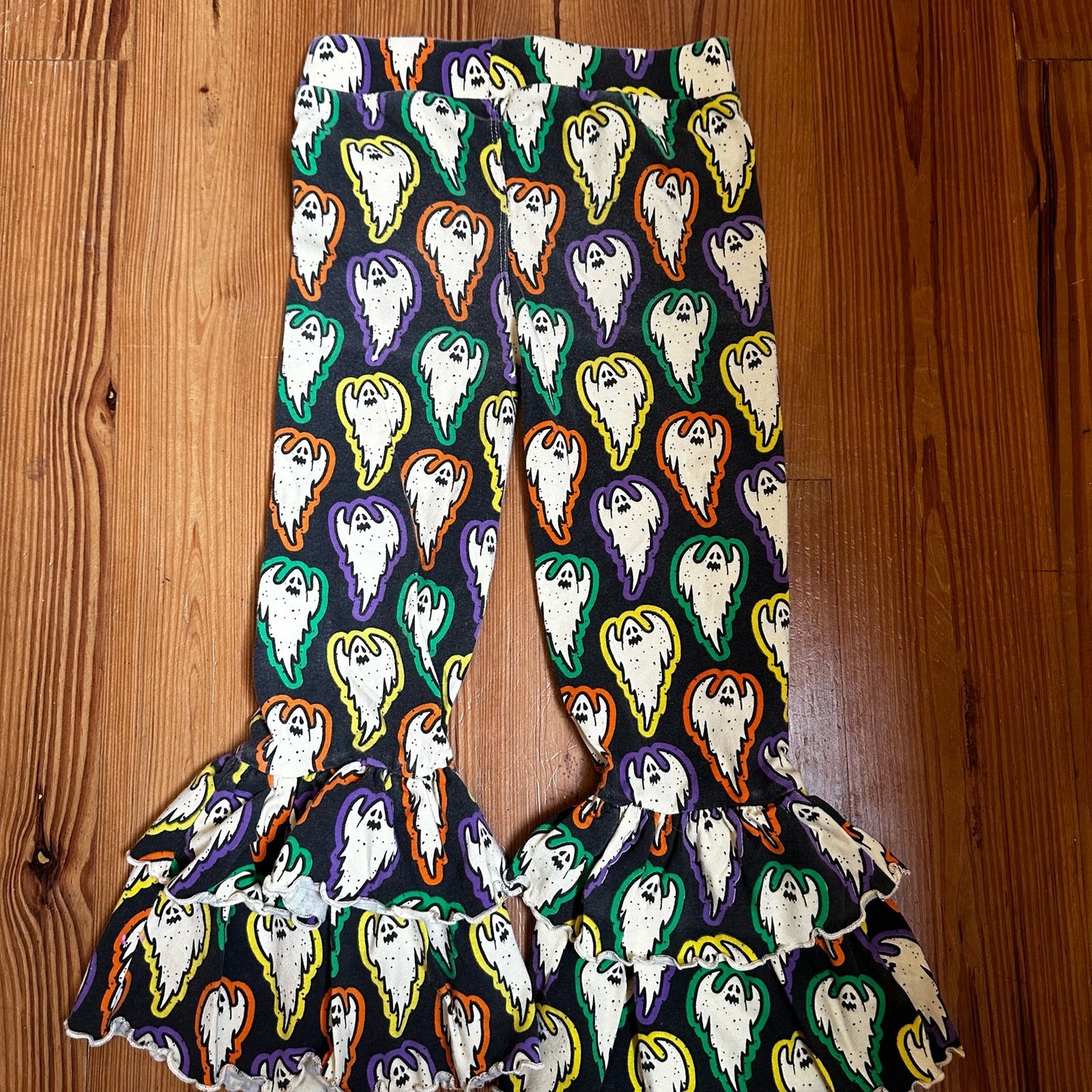 UB Unique Baby black colorful ghost tiered flare pants SIZE 8