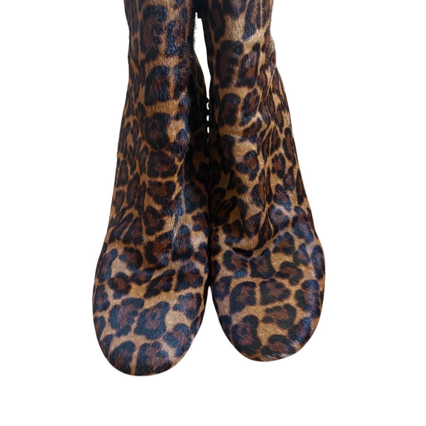 Jessica Simpson leather cheetah print studded heel booties SIZE 8.5