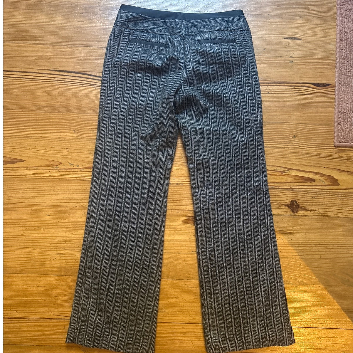 Express Editor black tweed wool blend herringbone wide leg trouser pants SIZE 8R