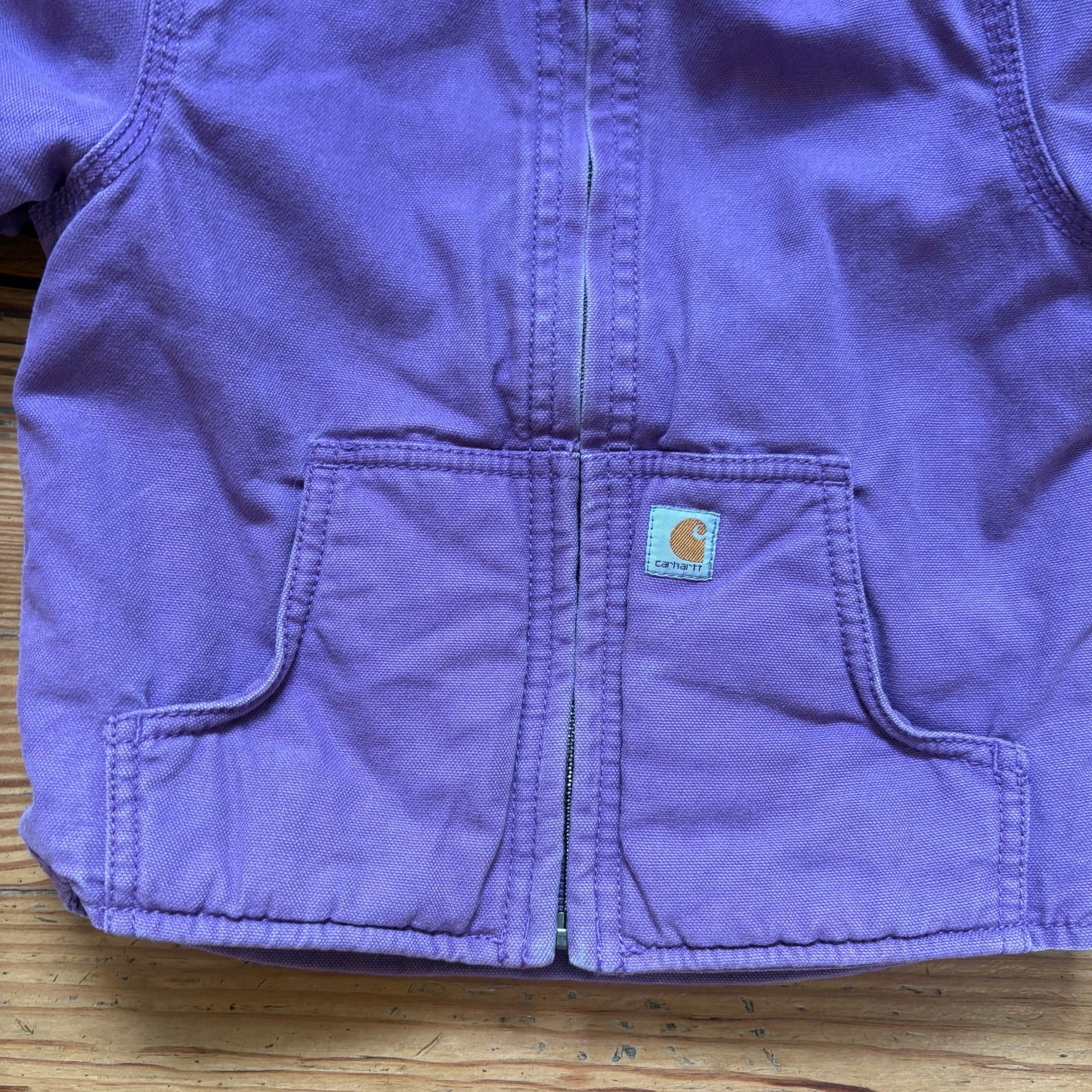 Carhartt purple fleece lined heavy hooded full zip toddler coat SIZE 24M