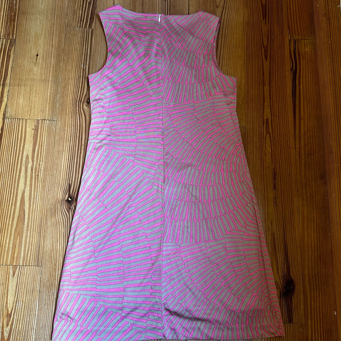 Trina Turk pink beige pattern sleeveless silk dress SIZE 4/6