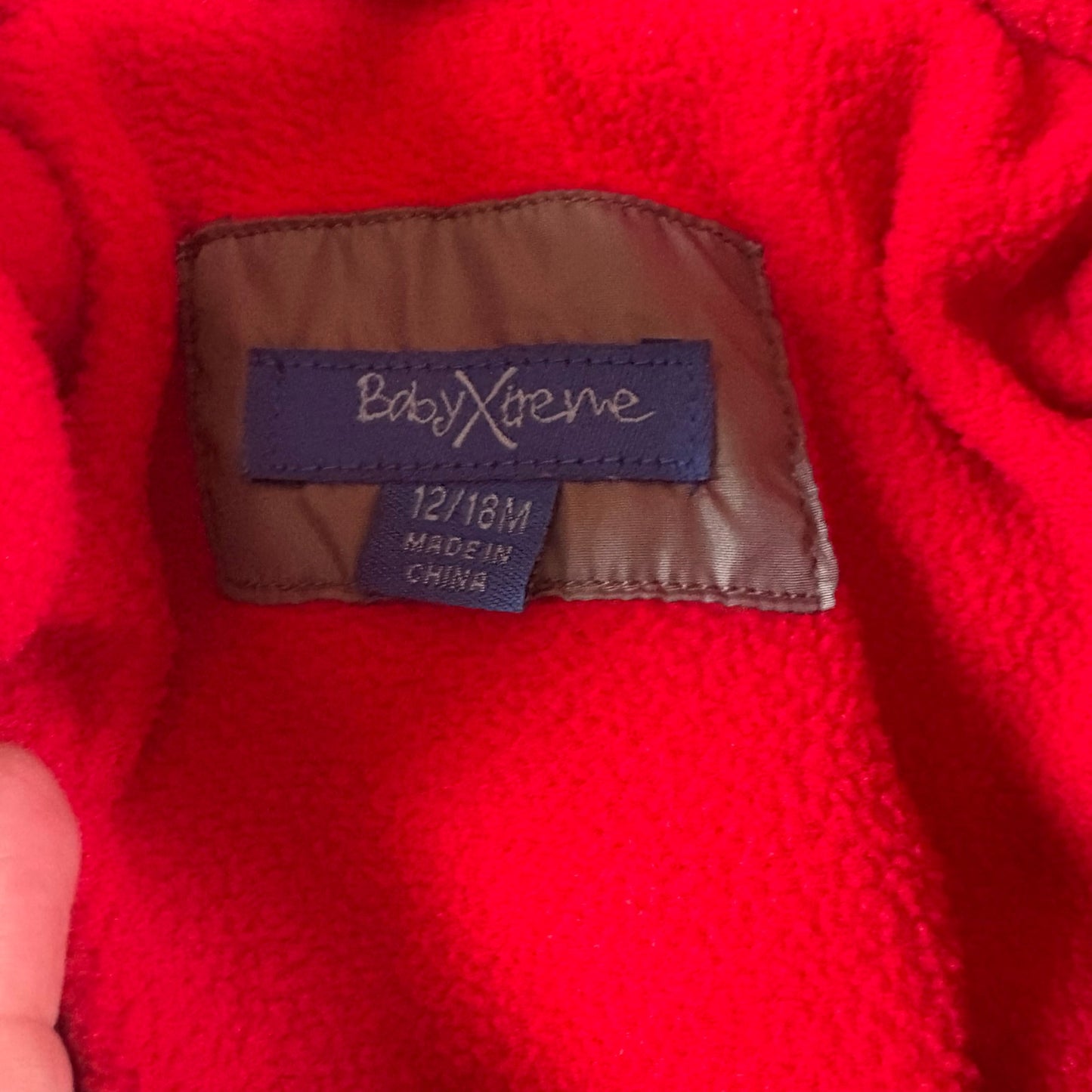 Xtreme gray red fleece lined full zip baby snow suit SIZE 12-18M