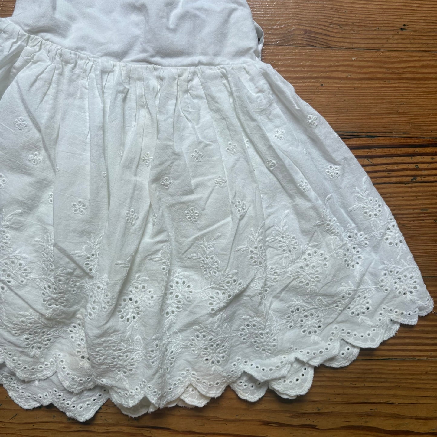 Smocked Sweets white eyelet ruffle toddler adjustable tank top SIZE 2T