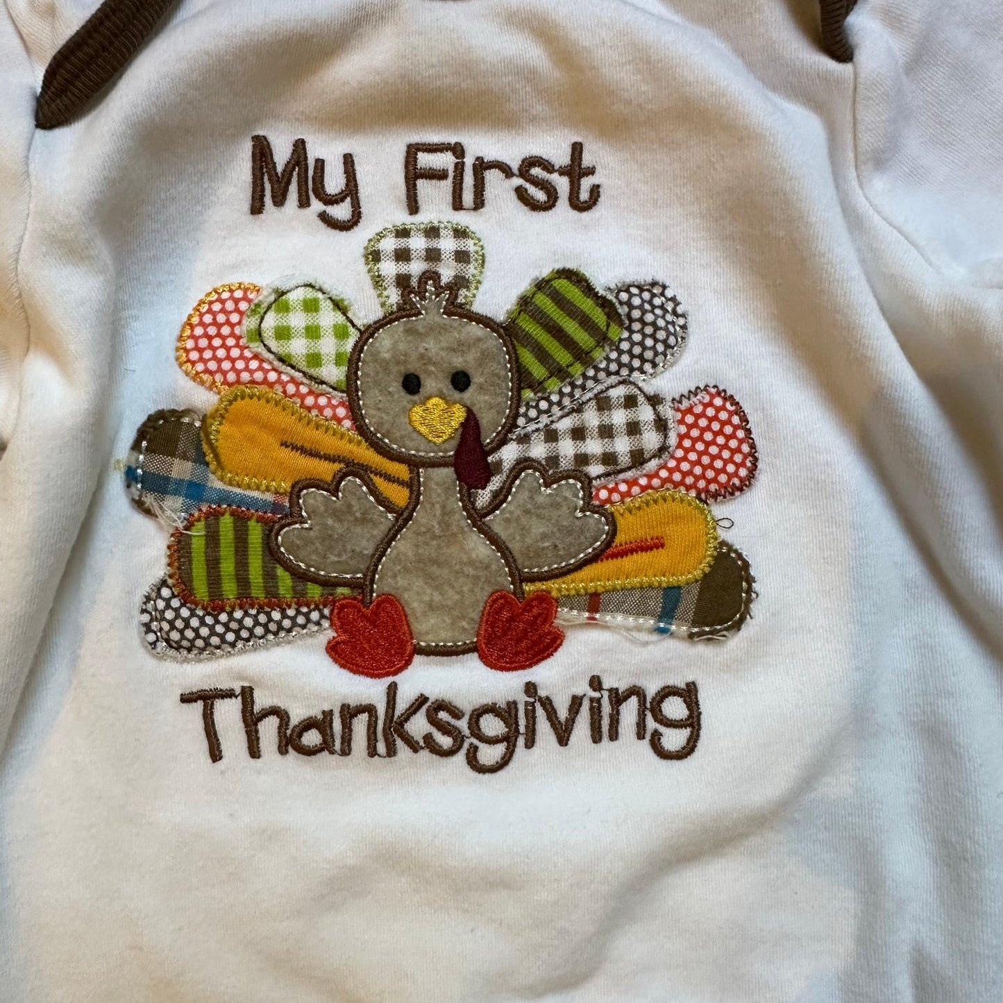 Koala Kids white turkey first Thanksgiving one piece SIZE 12M
