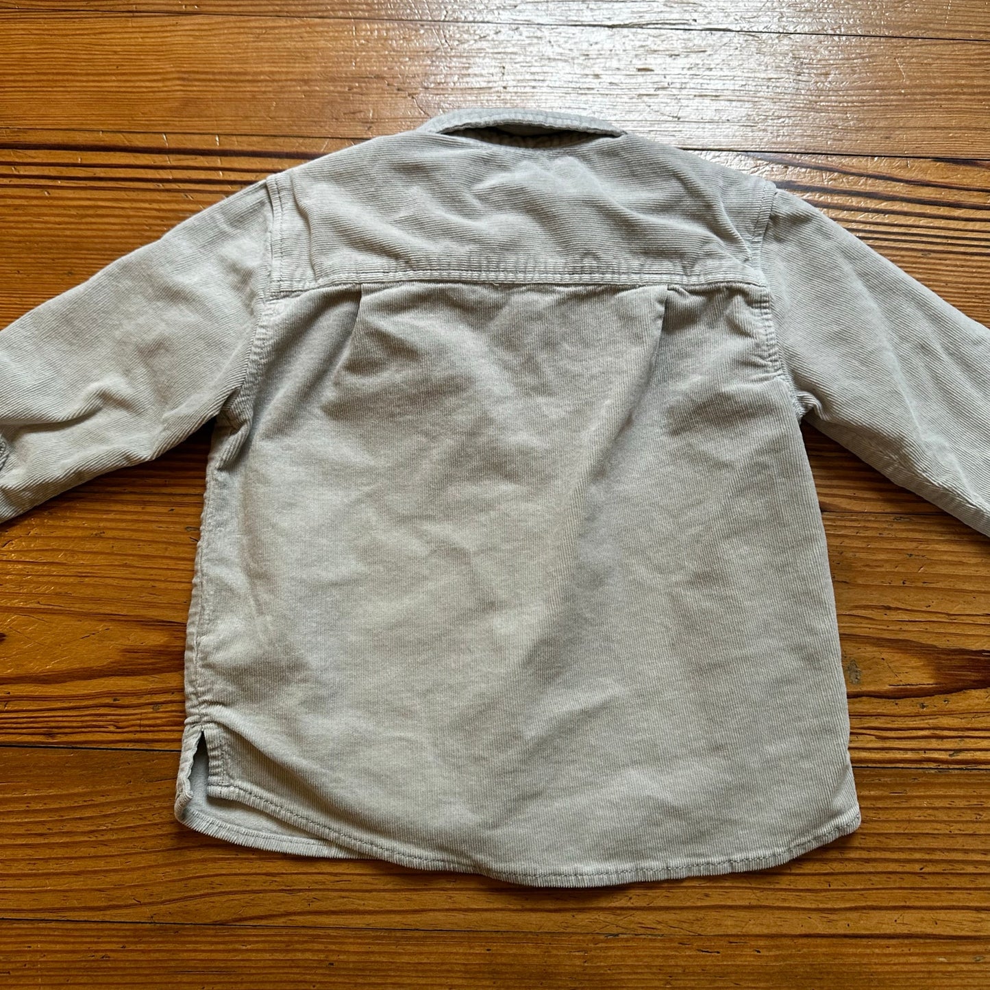 Zara neutral green corduroy long sleeve button up shirt SIZE 2