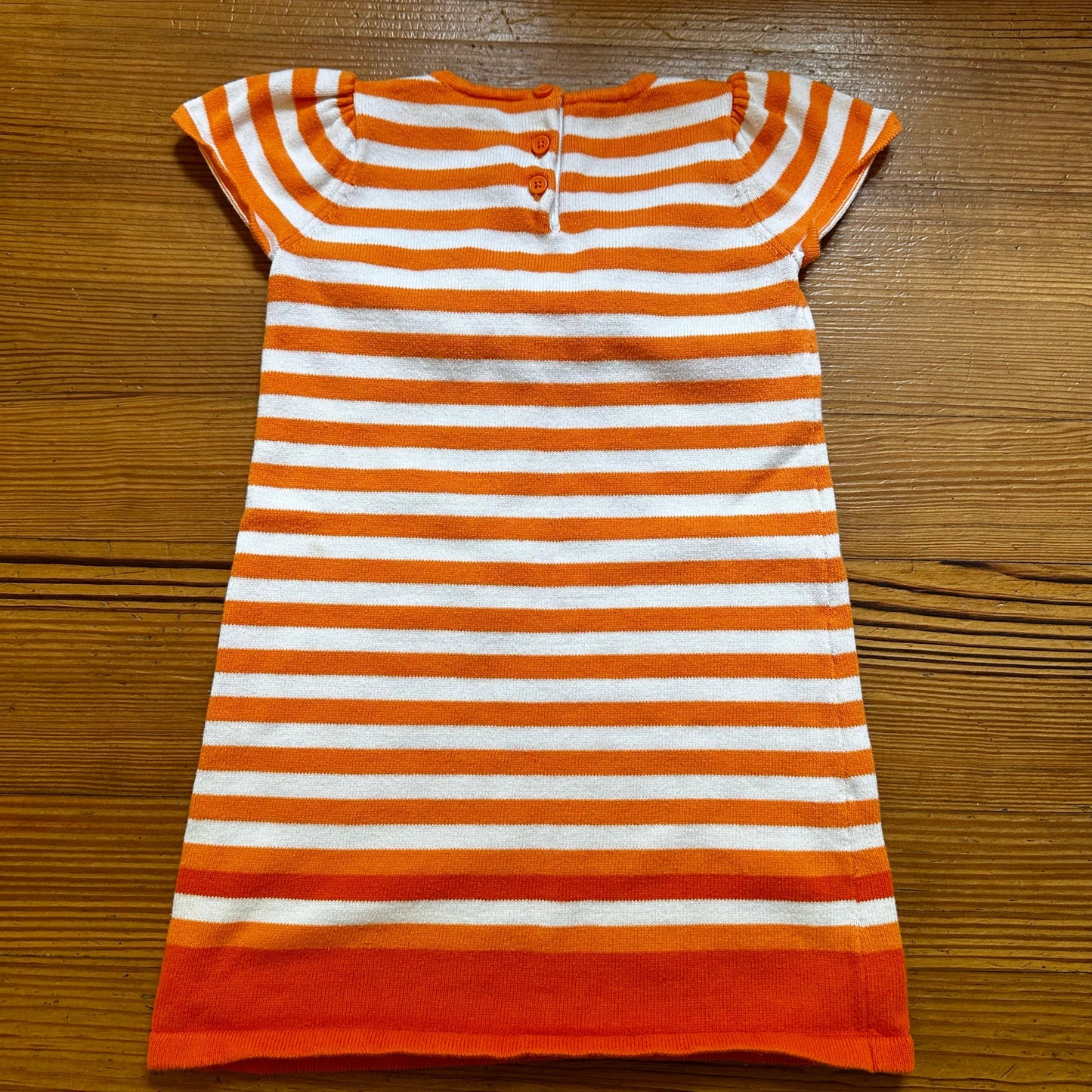 Gymboree orange white striped pumpkin knit short sleeve dress SIZE 4T