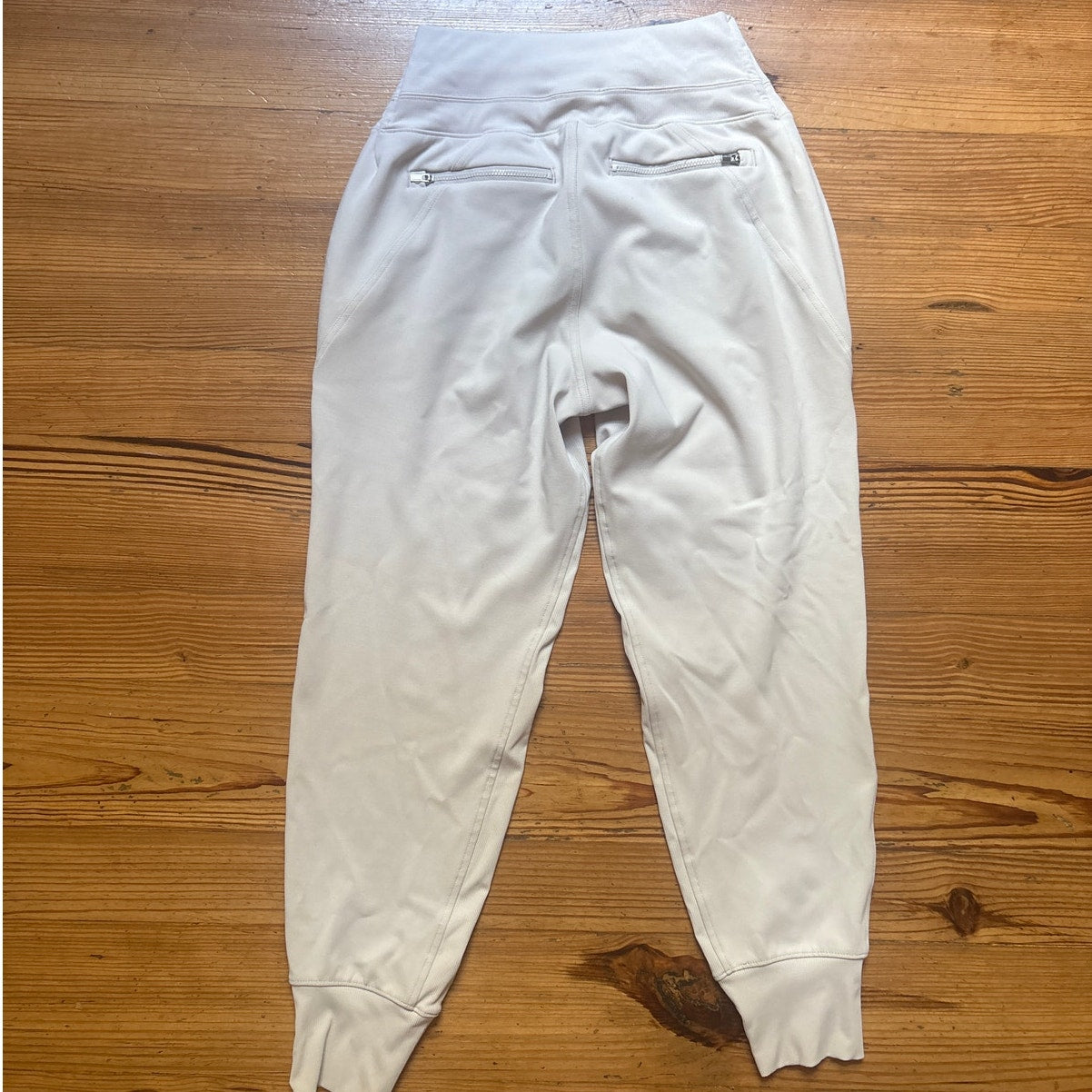 Athleta light beige elastic waist pull on high rise activewear joggers SIZE S