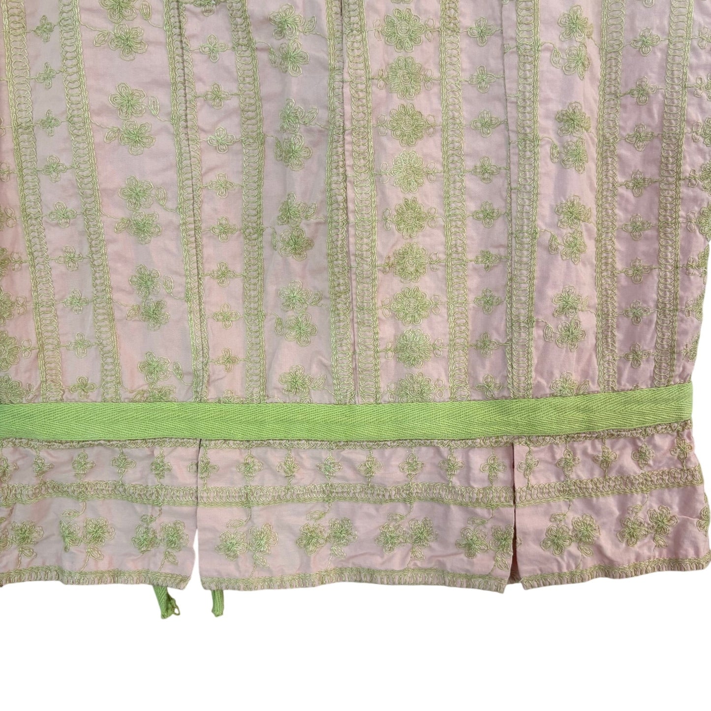 Persaman New York pink green floral threading y2k midi skirt SIZE 4