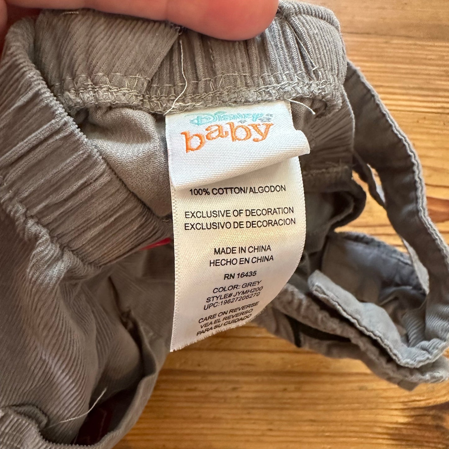 Disney gray corduroy Mickey Mouse overall pants SIZE 18M