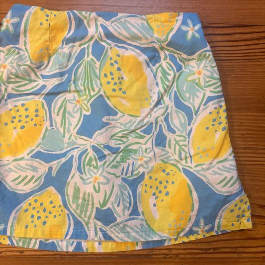 J. Bailey blue yellow lemon shorts girls mini skort SIZE 8