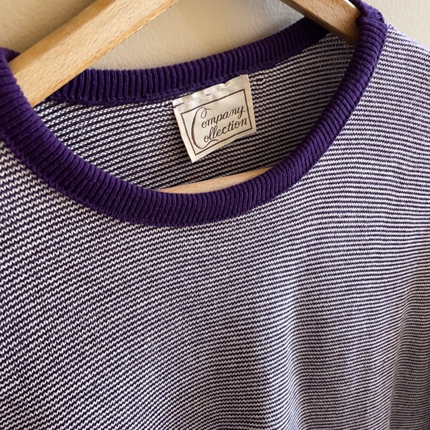 Vintage purple striped sweater tee SIZE L