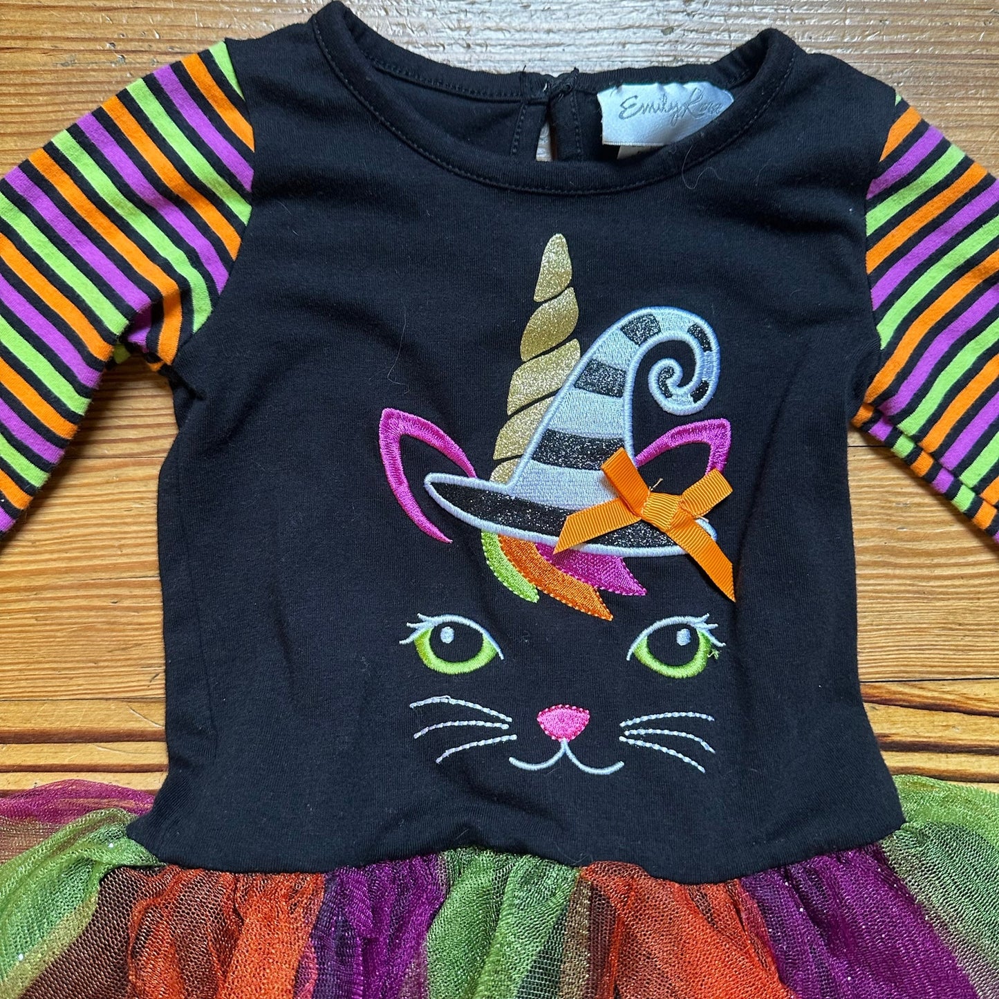 Emily Rose black Halloween cat long sleeve tutu dress SIZE 2