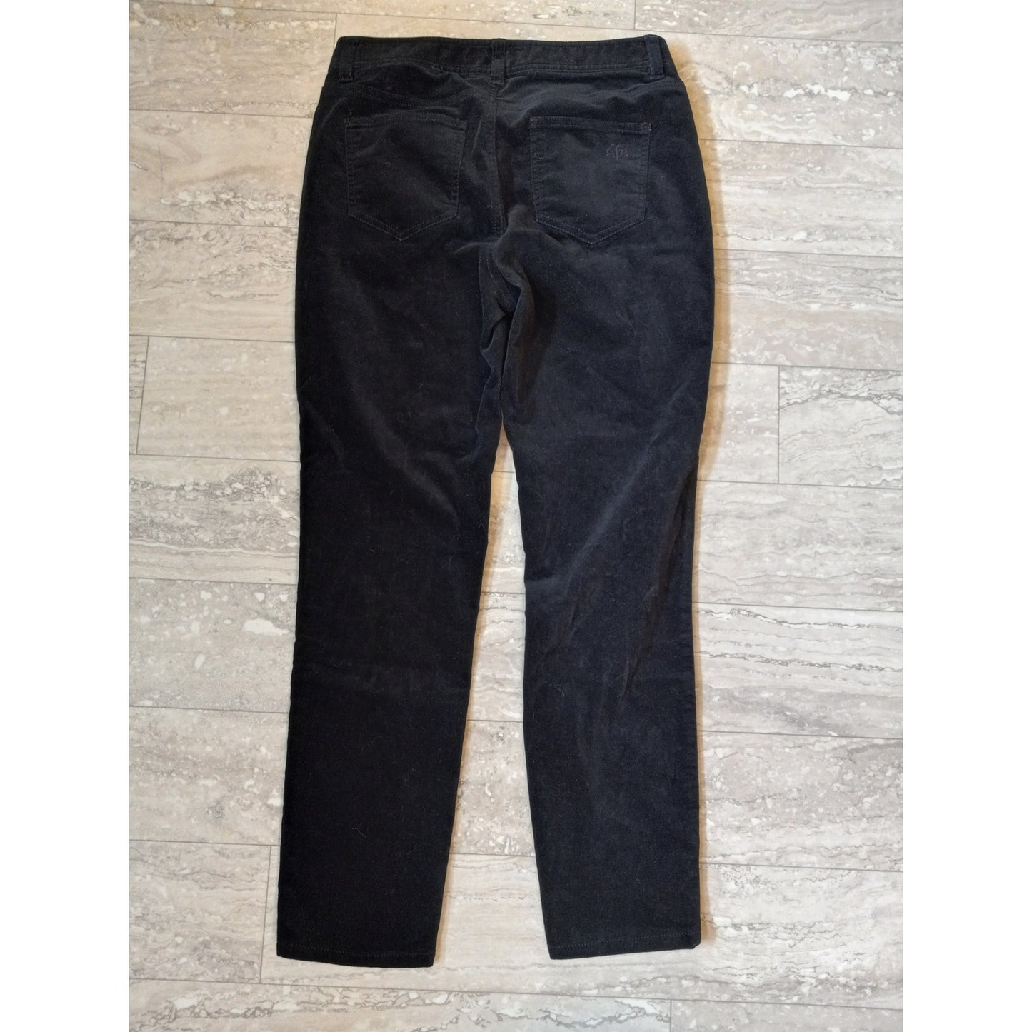 Brooks Brothers black velvet straight slim womens pants SIZE 6