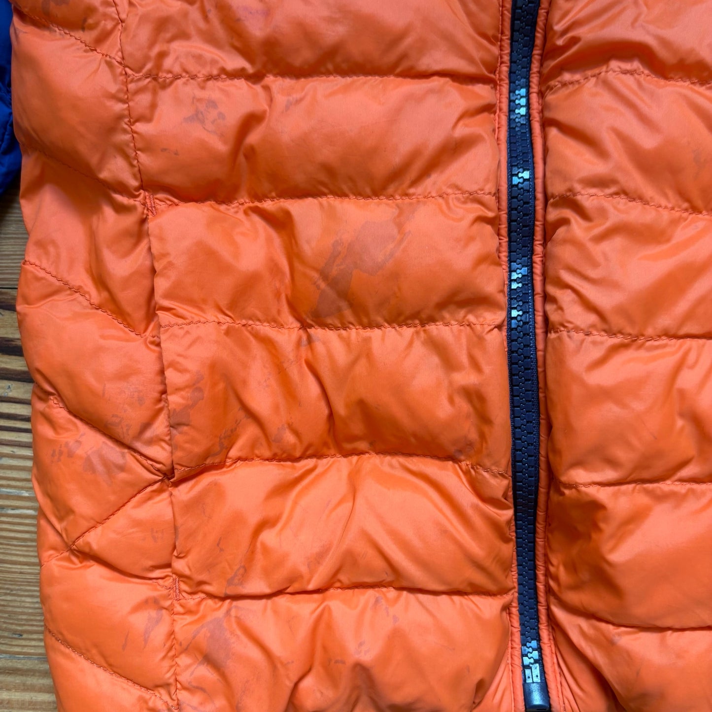 Polo Ralph Lauren reversible navy orange full zip puffer coat SIZE 6